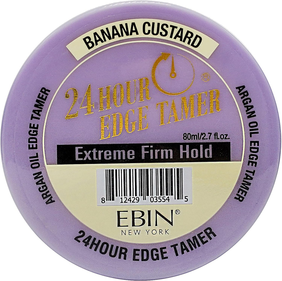 EBIN NEW YORK 24 Hour Edge Tamer Refresh  Extreme Firm Hold, 2.7 Oz, Banana Custard  No Flaking, No White Residue, Shine and Smooth with Argan Oil & Castor Oil