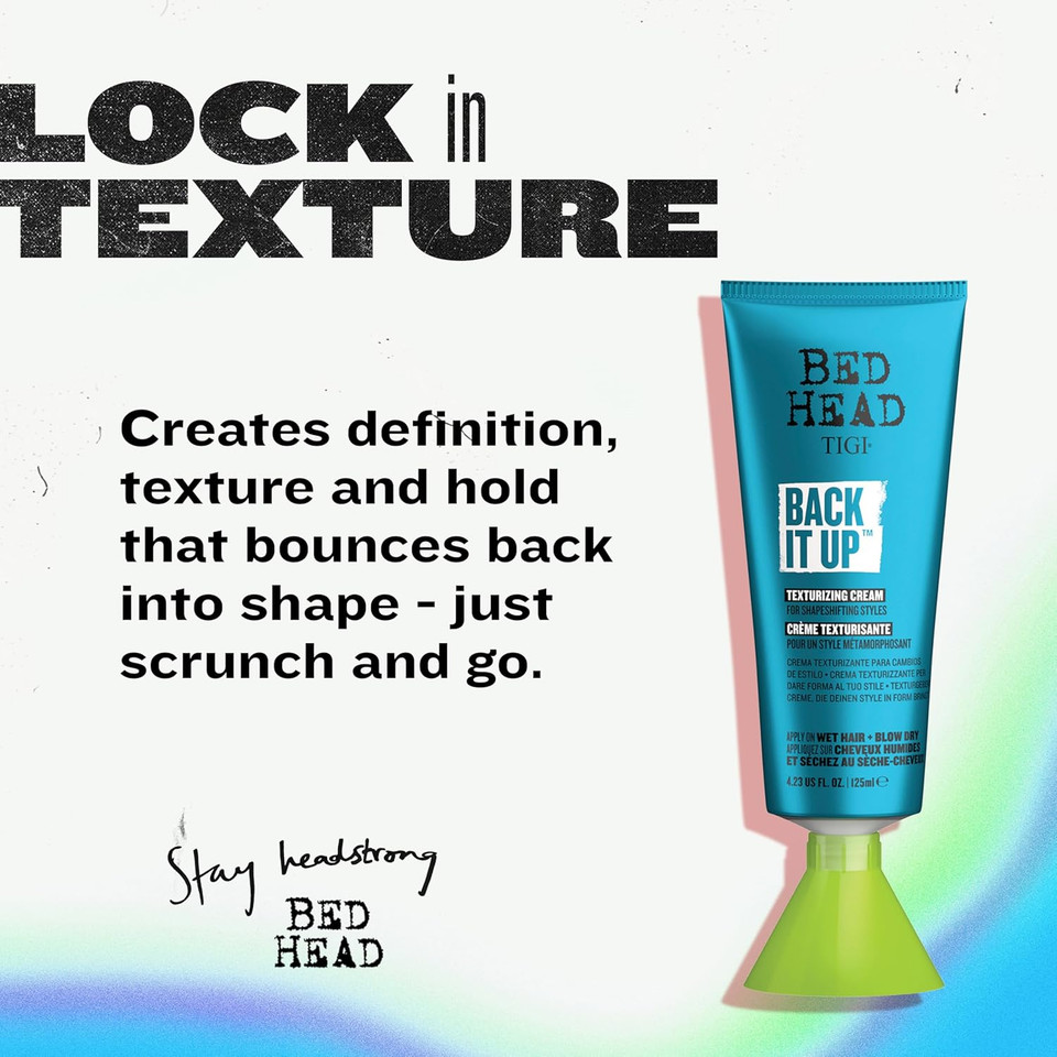 Bed Head by TIGI - Back It Up Texturising Hair Cream - For Shape and Texture - Hair Styling - 125 ml