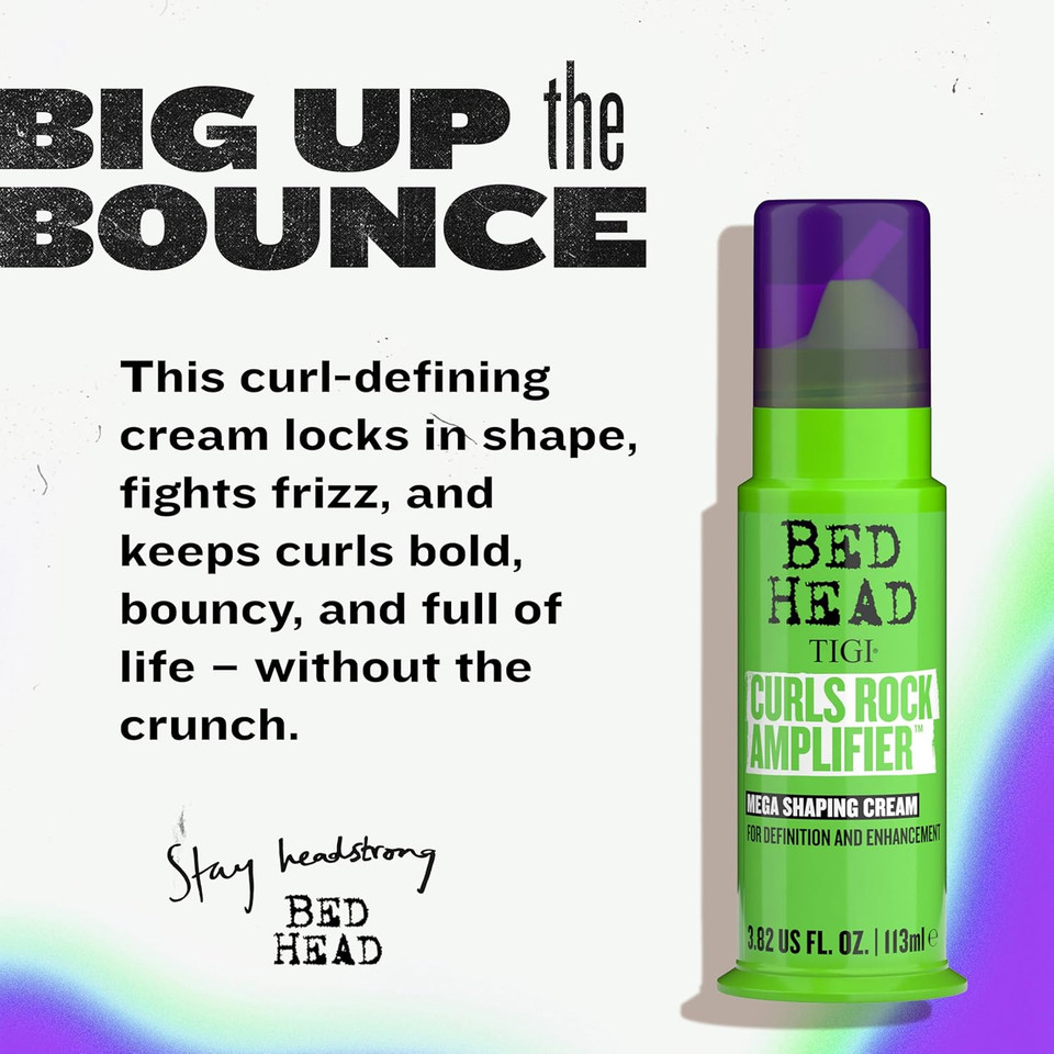 Bed Head by TIGI Curls Rock Amplifier  Curl Shaping and Defining Cream with Anti Frizz Protection for Beautifully Enhanced Curls and Waves, 113ml? Bed Head by TIGI Curls Rock Amplifier  Curl Shaping and Defining Cream with Anti Frizz Protection for Beautifully Enhanced Curls and Waves, 113ml?
