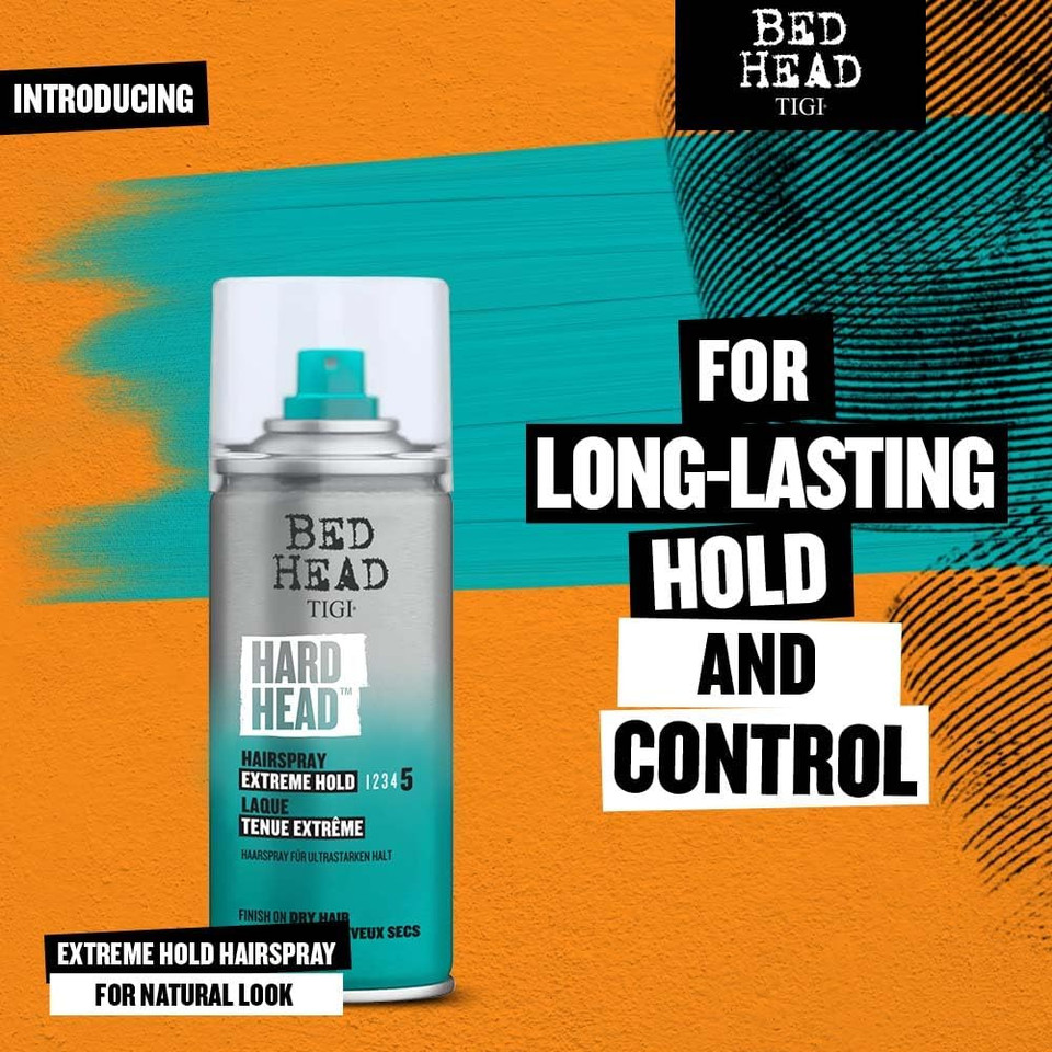 Bed Head by TIGI - Hard Head Hairspray - Extra Strong Hold - Travel Size - 100 ml