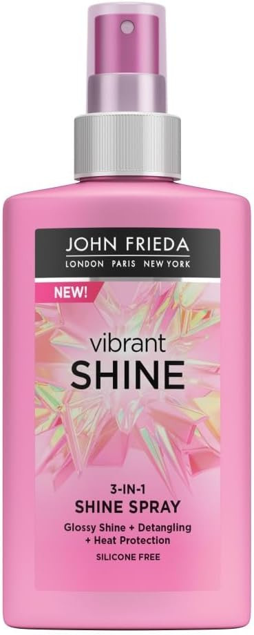 John Frieda Vibrant Shine Weightless Detangling Heat Protection 3-in-1 Spray 150ml, White