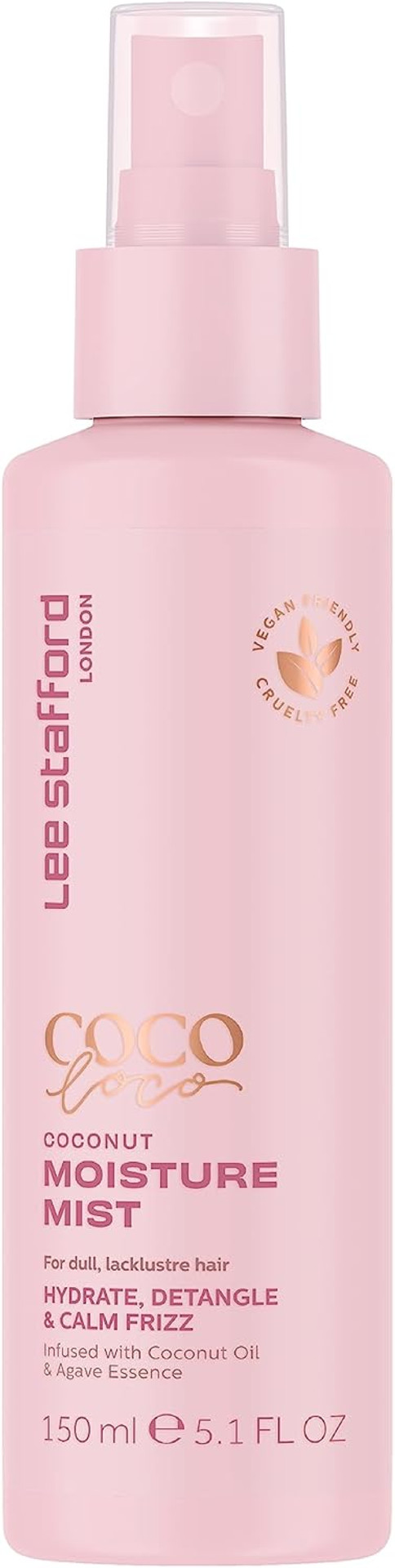 Lee Stafford Leave In Detangler Spray | Coco Loco - Leave-In Conditioner Repair Treatment Mist, Salon Shine, for Damaged, Dry Hair, Moisturizing, Detangles, Anti Frizz, with Coconut Oil, 150 ml