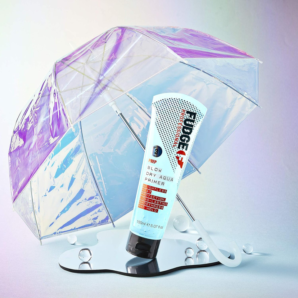 Fudge Professional Blow Dry Aqua Primer, Hyaluronic Acid, Heat Protection, Volumizing Results, 150 ml