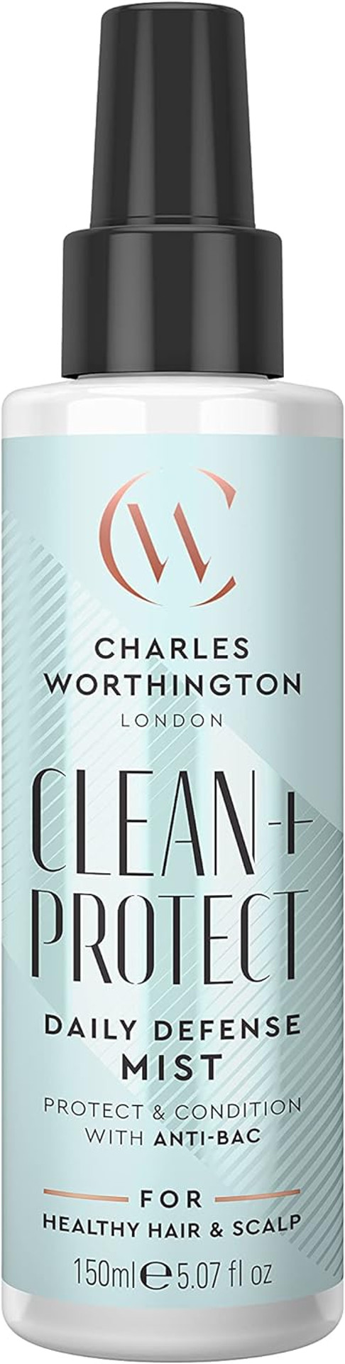 Charles Worthington Clean and Protect Daily Defence Mist, Antibacterial, Hyaluronic Acid, UV Protection, 150 ml