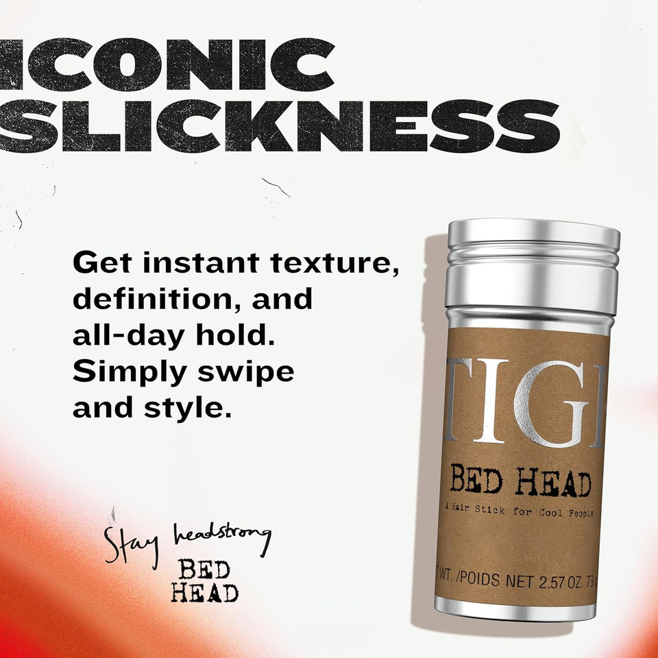 Bed Head by TIGI Hair Wax Stick  Strong Hold with Triple Wax Formulation for Slick Back Hair Styling and Smoothing Flyaways, 73g