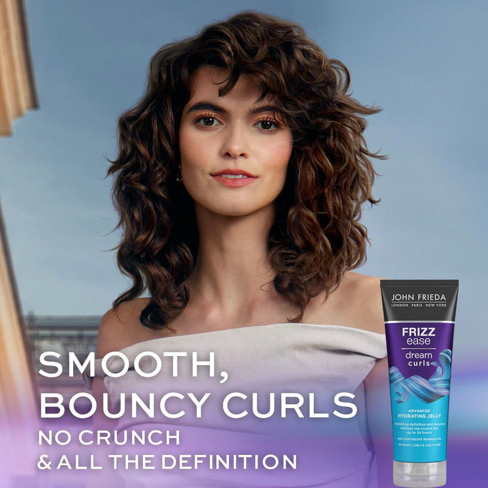John Frieda Dream Curls Advanced Hydrating Jelly, No-Crunch Curl Gel with 24-Hour Hold, 200ml