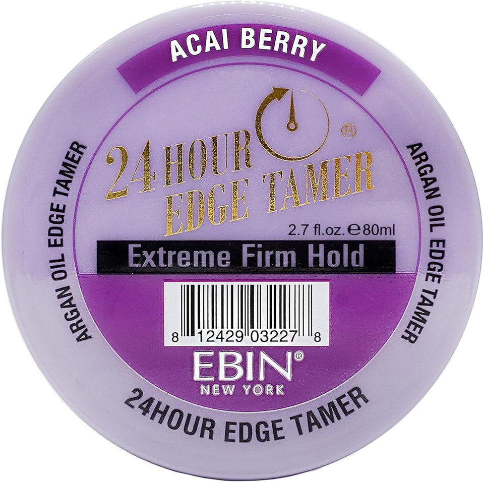EBIN NEW YORK 24 Hour Edge Tamer Refresh  Extreme Firm Hold, 2.7 Oz, Acai Berry  No Flaking, No White Residue, Shine and Smooth with Argan Oil & Castor Oil