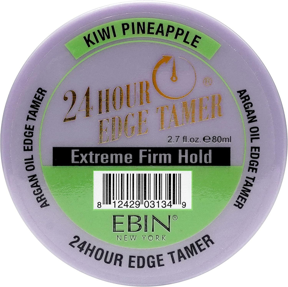 EBIN NEW YORK 24 Hour Edge Tamer Refresh  Extreme Firm Hold, 2,7 Oz/ 80mL, Kiwi Pineapple  No Flaking, No White Residue, Shine and Smooth with Argan Oil & Castor Oil
