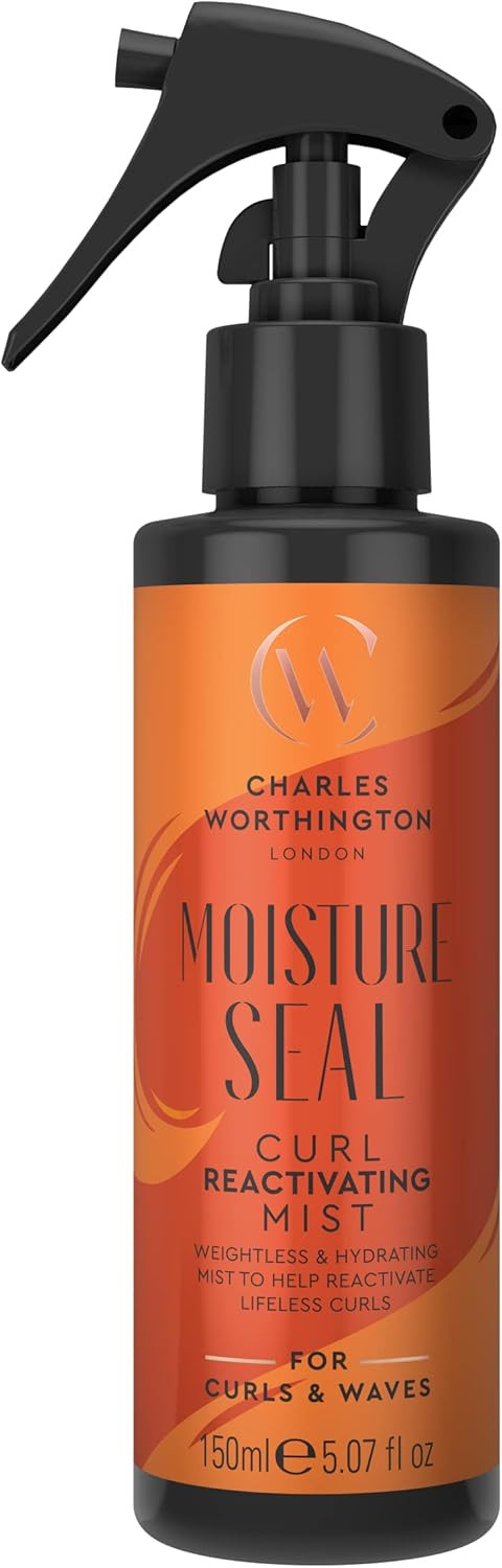 Charles Worthington Moisture Seal Curl Reactivating Mist, Curl Activator, Curl Hold Spray, Hair Mist, Wavy Hair Products, Curl Revival, 150 ml