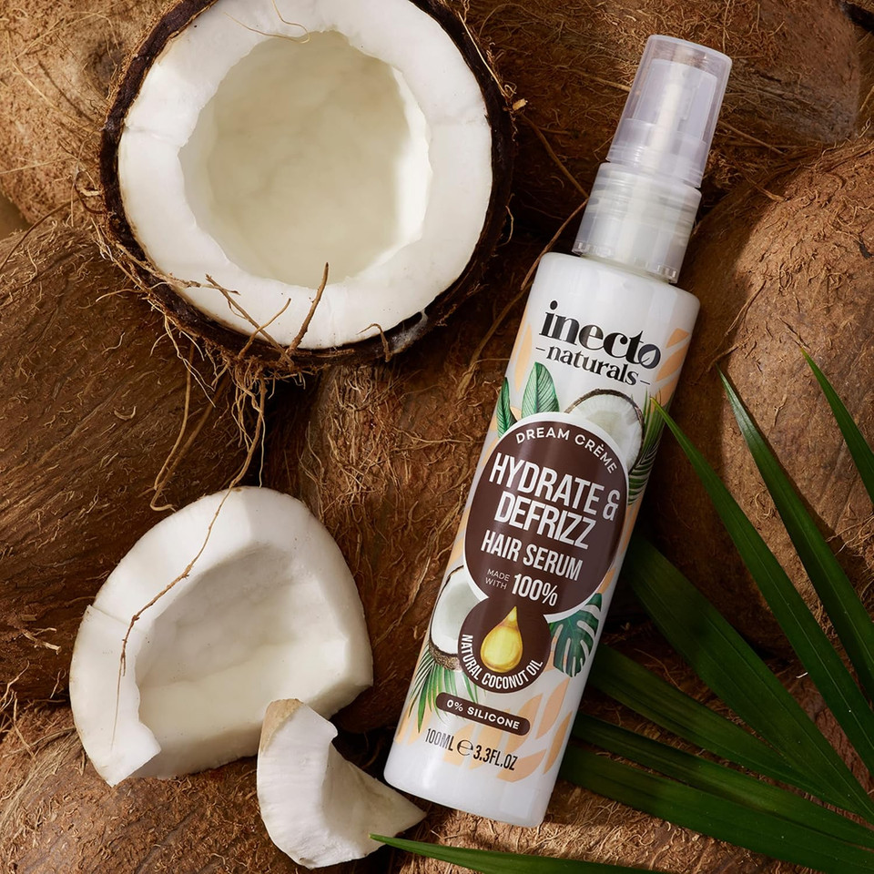 INECTO Naturals Hydrate & Defrizz Coconut Dream Crème Hair Serum 100ml, Anti Frizz, Preservers Moisture for Visibly Smooth Hydrated, 100% Natural Oils, Dry and Damaged