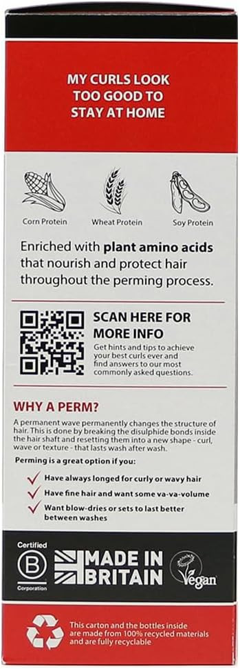 Pin Up End Curl At Home Perm Kit, End Curl Perm Kit for Small Sections of Hair such as Fringe, Ends or Top Layer, Protein Rich for Soft and Shiny Hair, Suitable for All Hair Types, 130ml