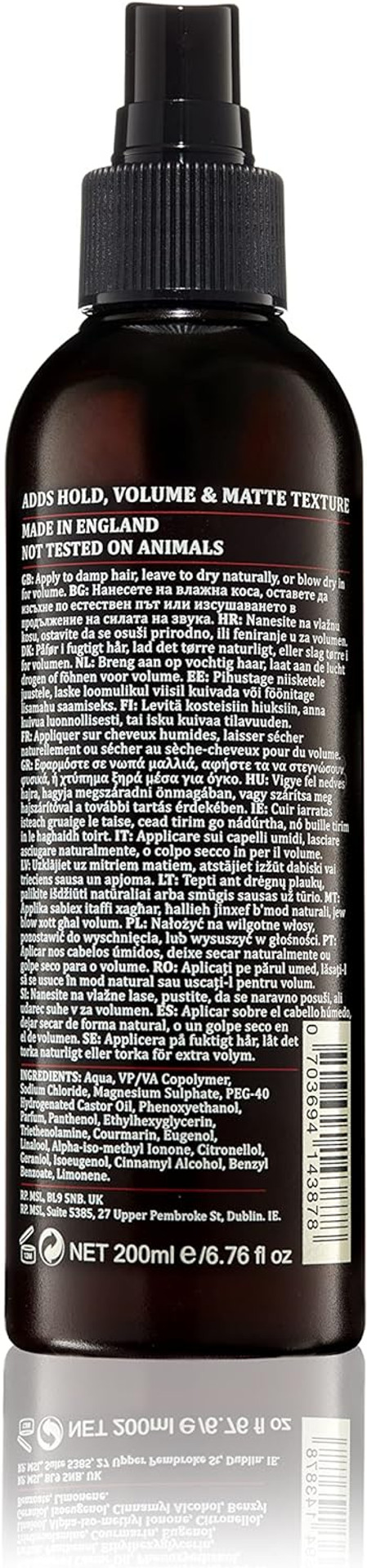 Dapper Dan Sea Salt Spray, Texturizing Sea Salt Hair Spray for Men, Matte and Textured Finish, Adds Thickness and Volume, Natural Finish, Classic Sandalwood Scent, 1 x 200ml Dapper Dan Sea Salt Spray, Texturizing Sea Salt Hair Spray for Men, Matte and Textured Finish, Adds Thickness and Volume, Natural Finish, Classic Sandalwood Scent, 1 x 200ml