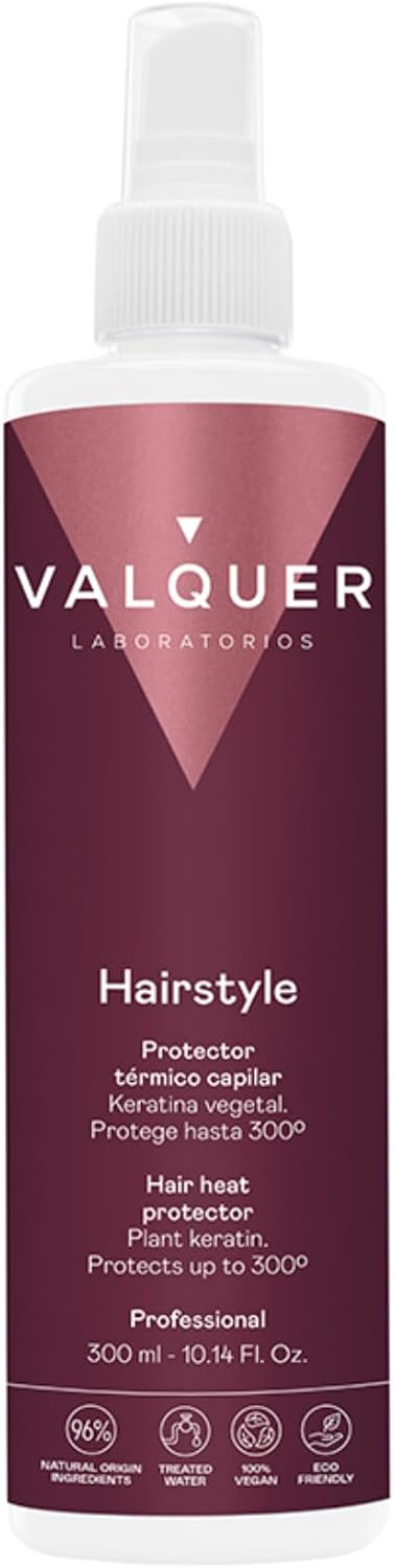 Valquer Thermal Hair Protector Spray. Advanced Protection for All Hair Types against the Heat of Straighteners and Dryers, Preventing Damage and Dryness. Zero Vegan Formula. 300ml