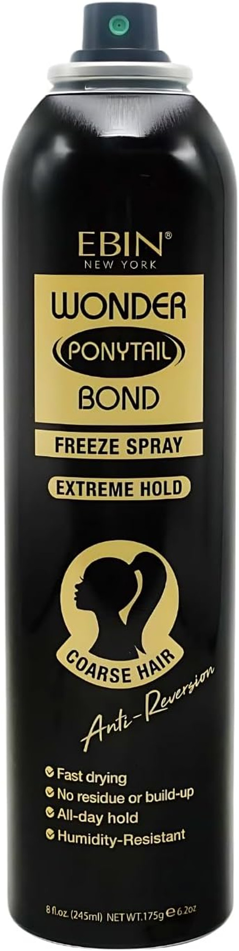 Wonder Lace Bond Ponytail Freeze Spray 8oz-Extreme Hold (COARSE HAIR) | Humidity Resistant, Quick-Drying, Lightweight, No Residue, Water-Resistant Hair Styling Spray for Sleek, Long-Lasting Ponytails Wonder Lace Bond Ponytail Freeze Spray 8oz-Extreme Hold (COARSE HAIR) | Humidity Resistant, Quick-Drying, Lightweight, No Residue, Water-Resistant Hair Styling Spray for Sleek, Long-Lasting Ponytails