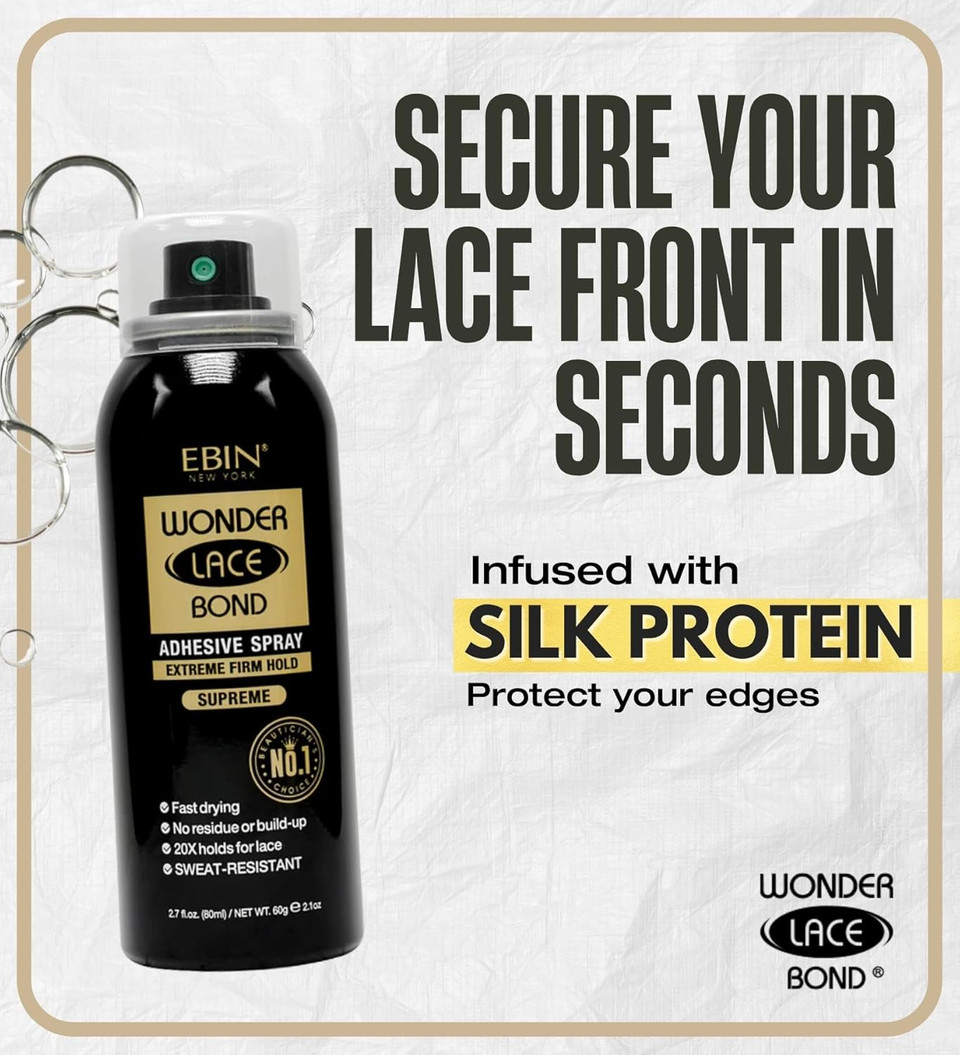 EBIN Wonder Lace Bond Spray (180ml, Extra Mega Hold (Original))