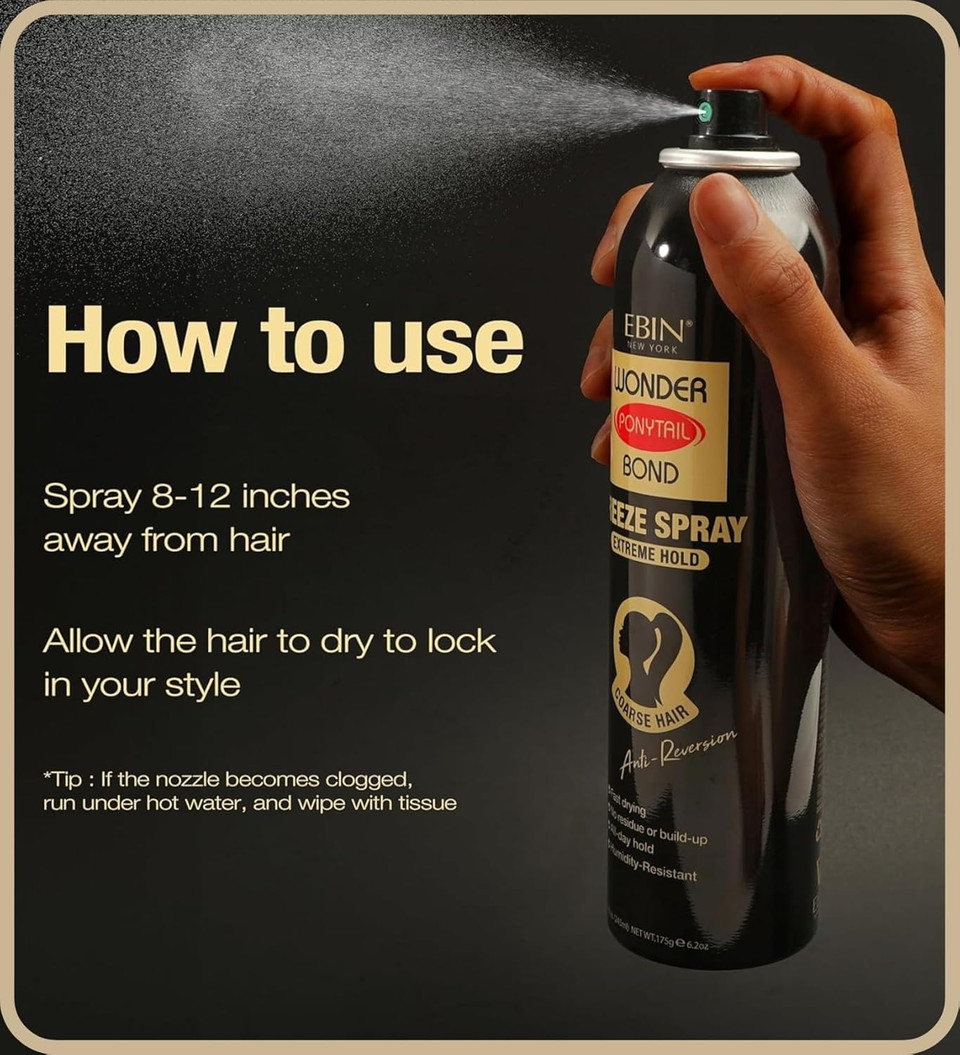Wonder Lace Ponytail Bond Freeze Spray (Firm Hold - Medium Hair) Wonder Lace Ponytail Bond Freeze Spray (Firm Hold - Medium Hair)