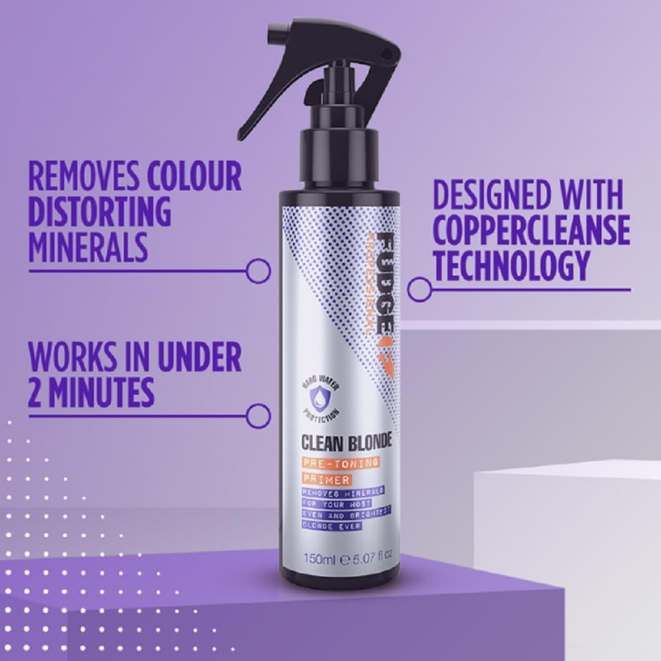 Fudge Professional Clean Blonde Pre-toning Primer, Pre-Toning Prep, Birghter, Lighter Blonde Results, 150 ml