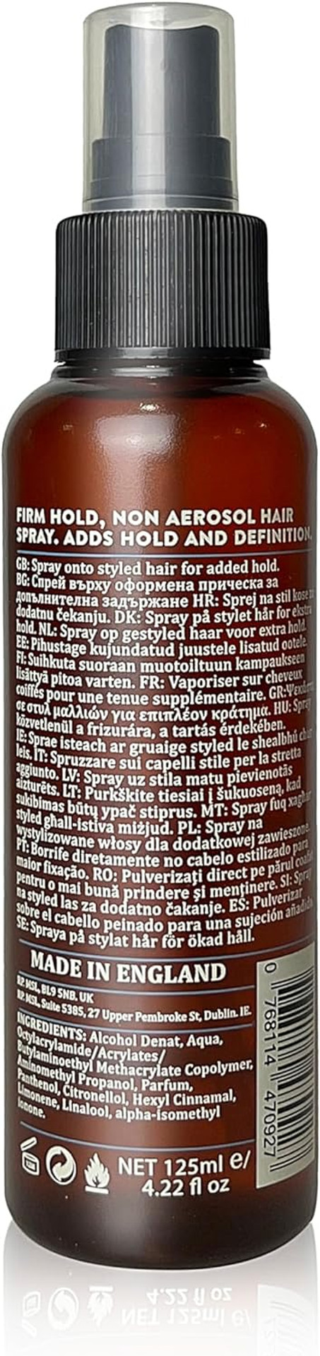 Dapper Dan Mens Fixing Hairspray, Medium Shine Firm hold Mens Hairspray for Long Lasting Style Citrus Scent 1x 125ml Dapper Dan Mens Fixing Hairspray, Medium Shine Firm hold Mens Hairspray for Long Lasting Style Citrus Scent 1x 125ml