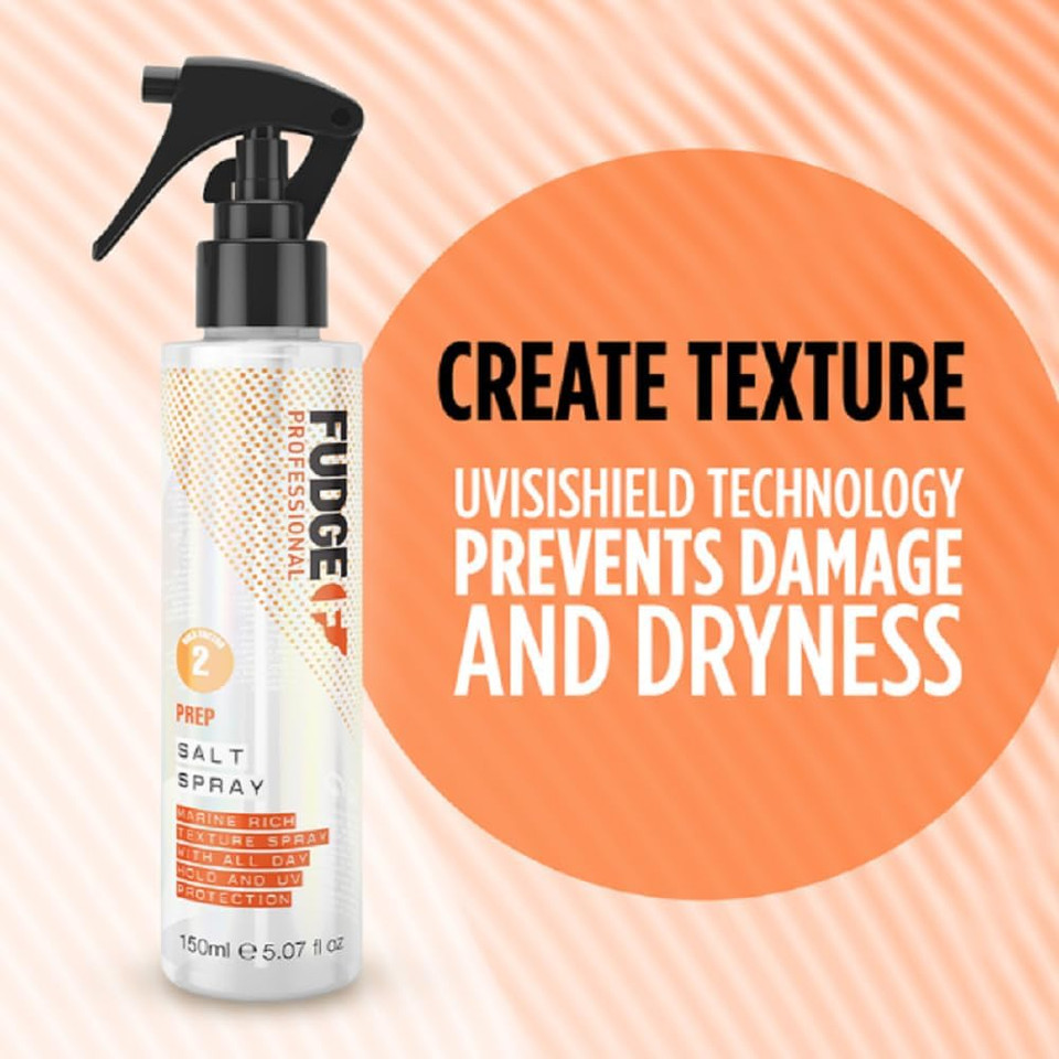 Fudge Professional Salt Spray, Texturizing Sea Salt Spray, Volume and Flexible Hold for Men and for Women, With UV Shield Protection, 150 ml