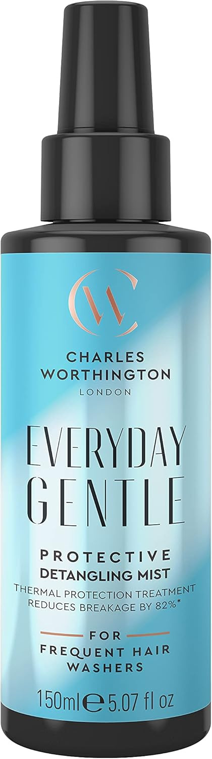 Charles Worthington Everyday Gentle Protective Detangling Mist, Lightweight Hair Mist, Salon Hairspray with Heat Protection, 150 ml