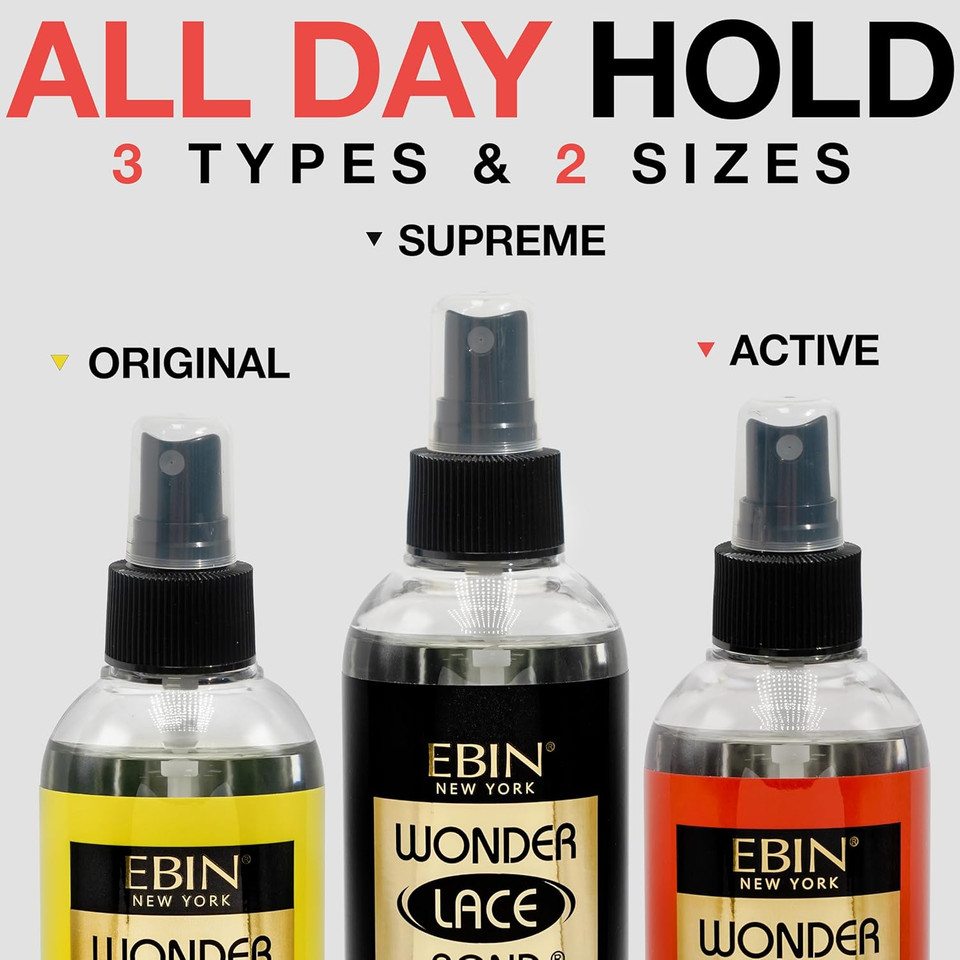 EBIN Wonder Lace Bond Lace Melt Spray (250ml, Active (Extreme Firm Hold))