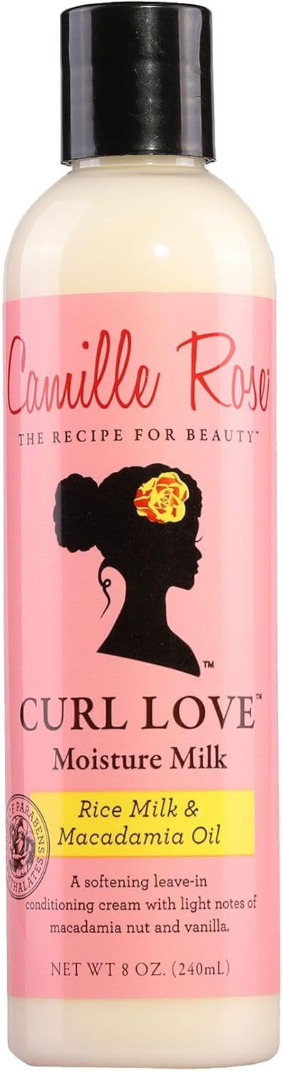 Camille Rose Curl Love Moisture Milk, Leave-In Conditioning Cream for Curls and Coils, Nourish and Strengthen, Macadamia Nut & Vanilla, 240 ml (Pack of 1)