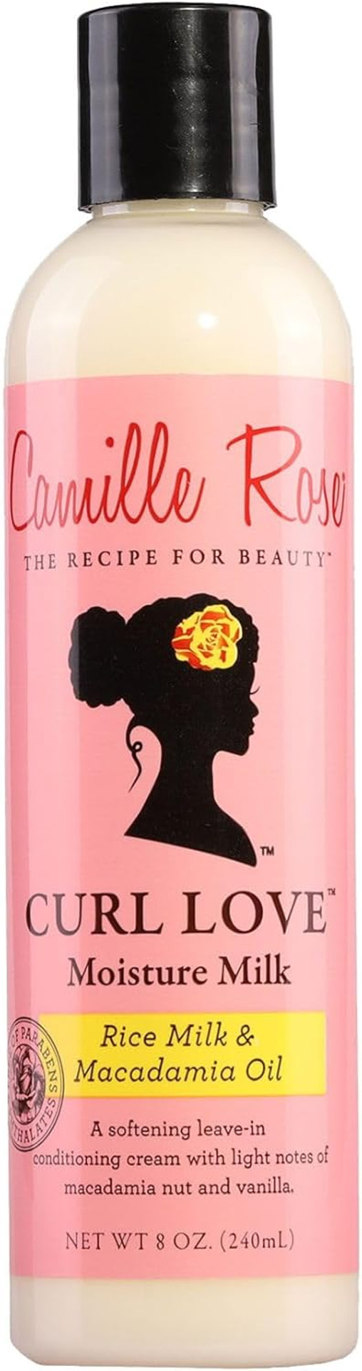 Camille Rose Curl Love Moisture Milk, Leave-In Conditioning Cream for Curls and Coils, Nourish and Strengthen, Macadamia Nut & Vanilla, 240 ml (Pack of 1)