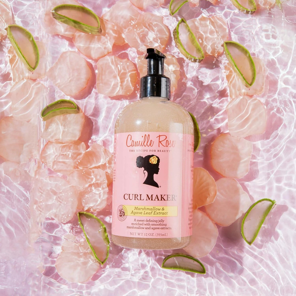 Camille Rose Curl Maker and Hair Defining Jelly, Marshmallow and Agave Leaf Extract, 355 ml (Pack of 1)