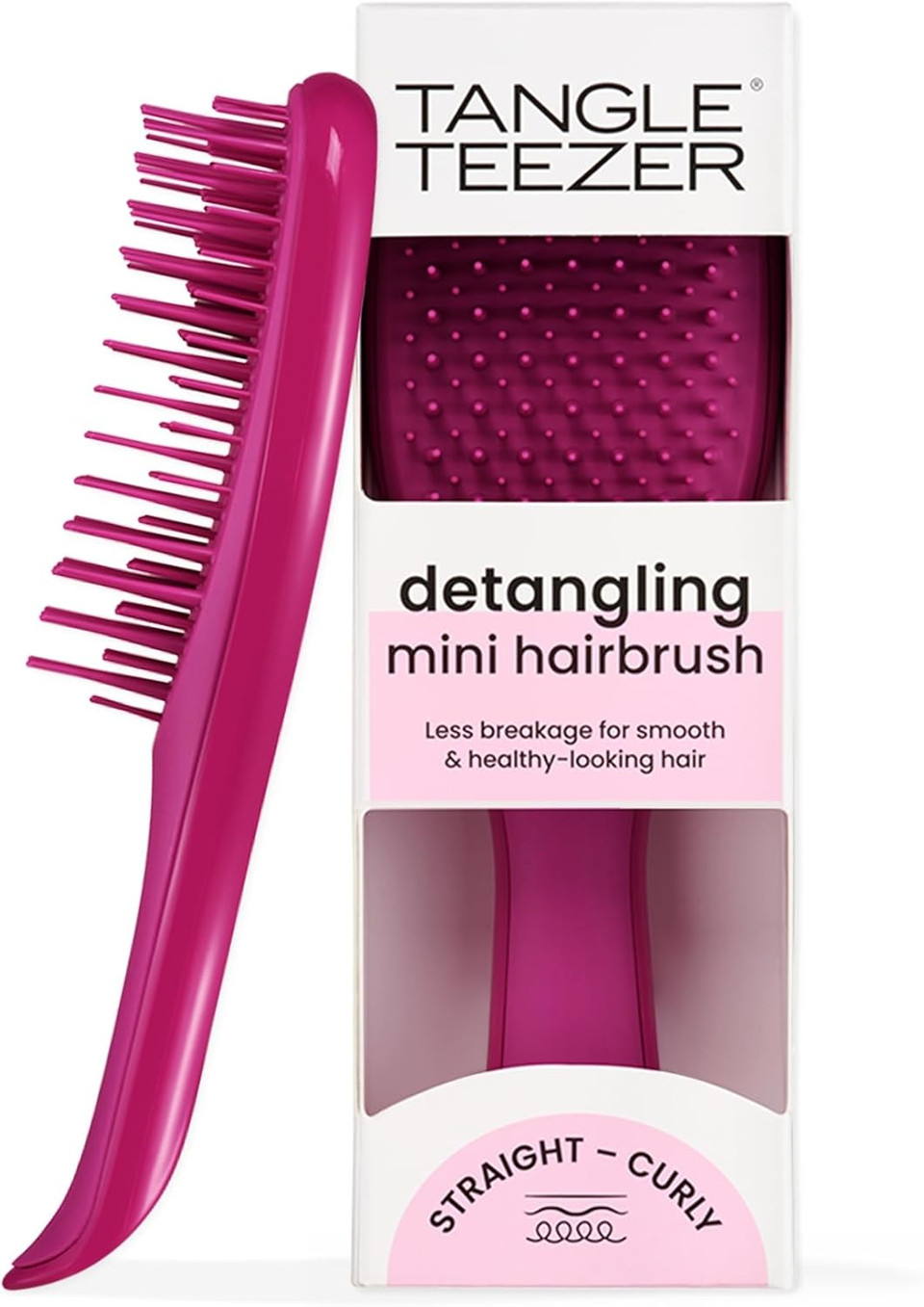 Tangle Teezer Ultimate Detangler Hairbrush, Eliminates Knots & Reduces Breakage, Mini Hair Brush for Travel, Small Hands & All Hair Types, Electric Raspberry Tangle Teezer Ultimate Detangler Hairbrush, Eliminates Knots & Reduces Breakage, Mini Hair Brush for Travel, Small Hands & All Hair Types, Electric Raspberry