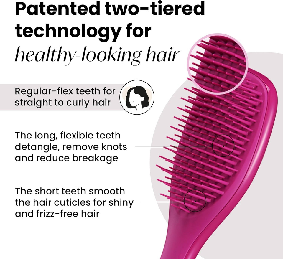 Tangle Teezer Ultimate Detangler Hairbrush, Eliminates Knots & Reduces Breakage, Mini Hair Brush for Travel, Small Hands & All Hair Types, Electric Raspberry Tangle Teezer Ultimate Detangler Hairbrush, Eliminates Knots & Reduces Breakage, Mini Hair Brush for Travel, Small Hands & All Hair Types, Electric Raspberry