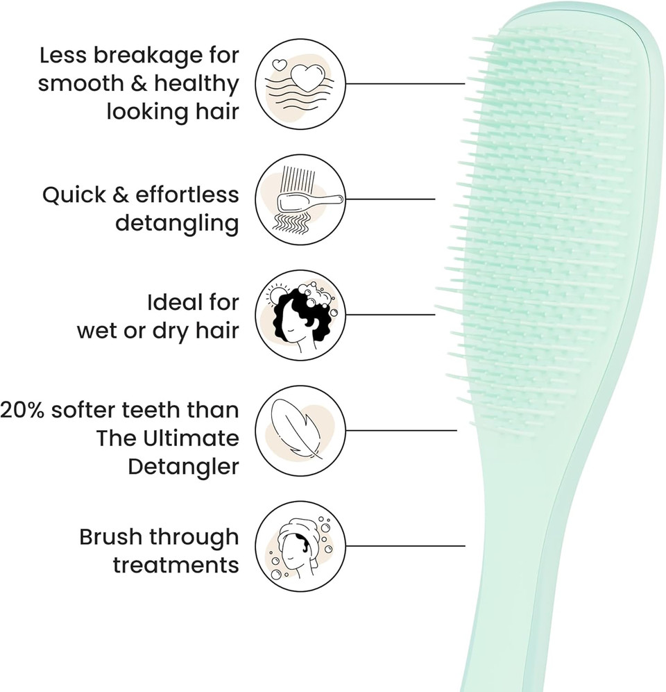 Tangle Teezer | The Fine and Fragile Wet Detangler Hairbrush for Wet & Dry Hair | Color Treated, Fine, Fragile Hair | Jade Lagoon Tangle Teezer | The Fine and Fragile Wet Detangler Hairbrush for Wet & Dry Hair | Color Treated, Fine, Fragile Hair | Jade Lagoon