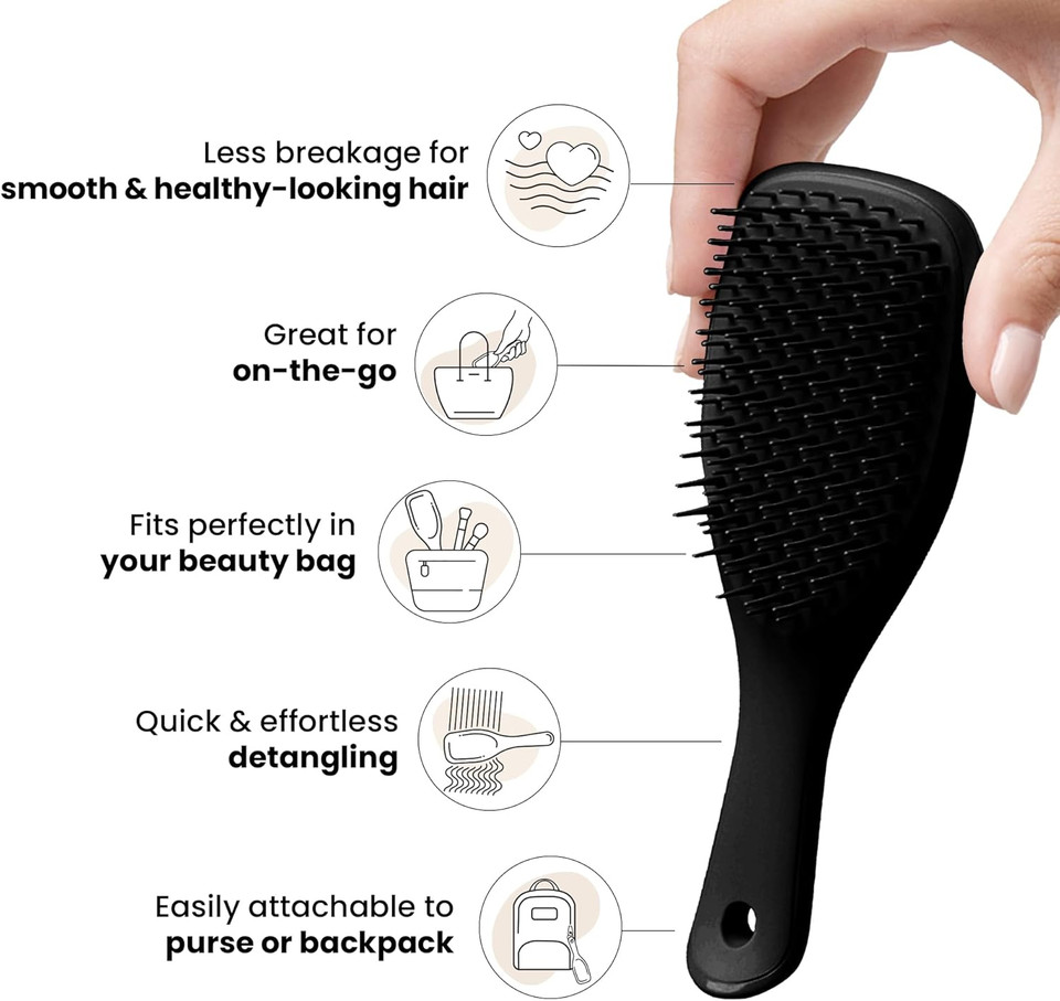 Tangle Teezer Mini Ultimate Detangler - For Wet & Dry Hair - Detangling Brush for All Hair Types - Perfect Brush For Kids & Travel - Millenial Pink Tangle Teezer Mini Ultimate Detangler - For Wet & Dry Hair - Detangling Brush for All Hair Types - Perfect Brush For Kids & Travel - Millenial Pink