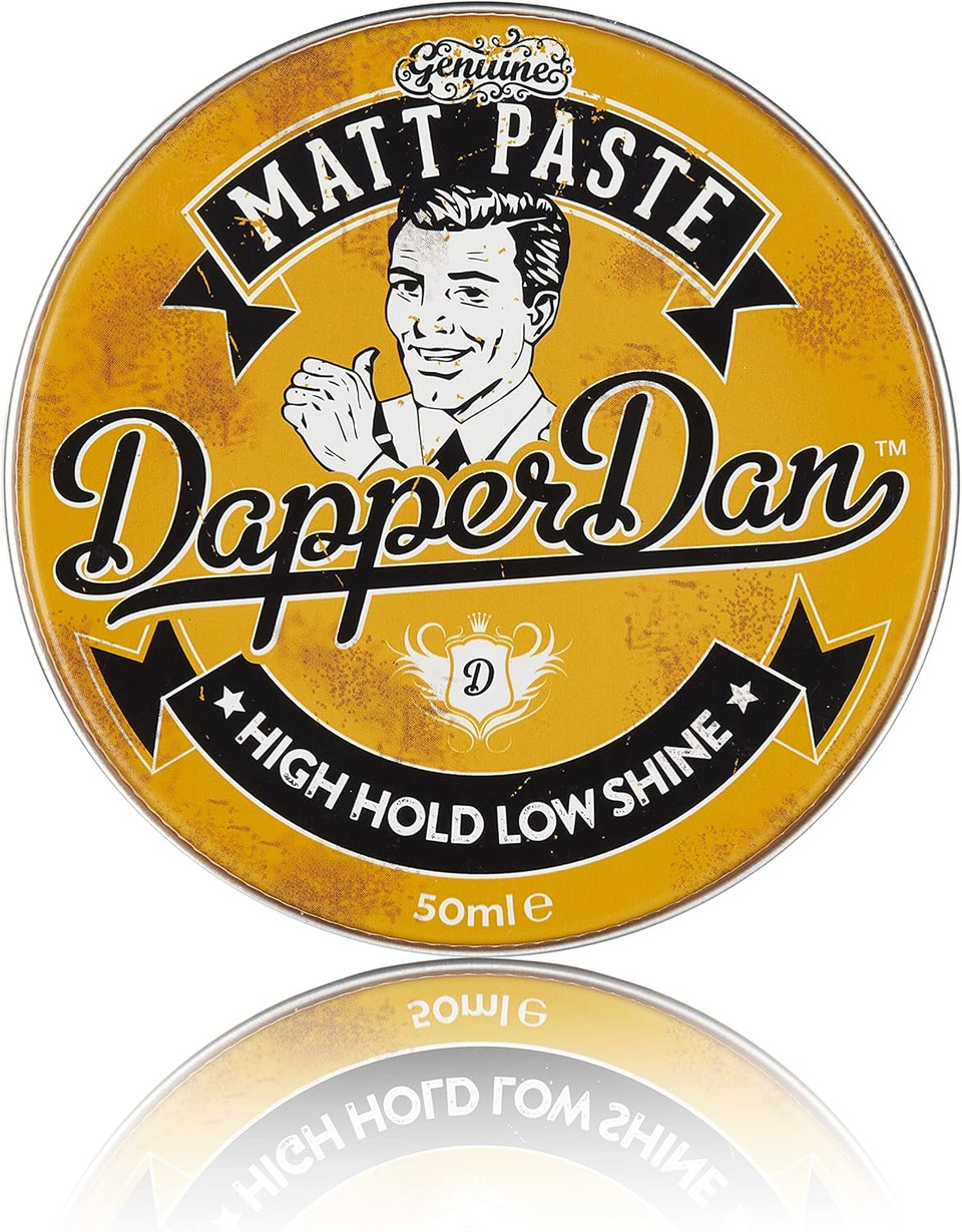 Dapper Dan Matt Paste, High Hold Low Shine Hair Paste for Men, Adds Texture with Flexible Hold for All Styles, Vintage Cologne Fragrance, 1 x 100ml