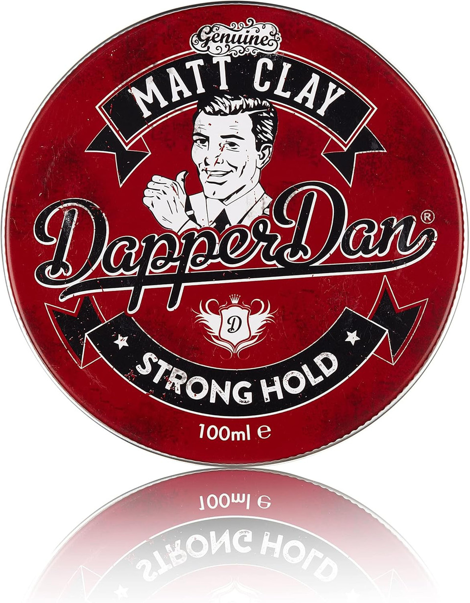 Dapper Dan Matt Clay, Strong Hold Matte Finish Soft Clay for Men, Mens Firm Hold Hair Clay Saffron and Leather Fragrance 1 x 100 ml