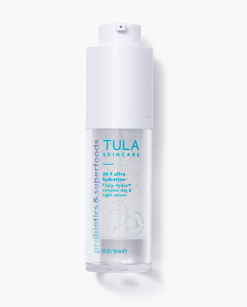 Tula Skin Care 24/7 Ultra Hydration - Triple Hydra Complex Day & Night Serum, Plumps Skin & Delivers Moisture While Reducing Fine Lines, 1 Fl Oz