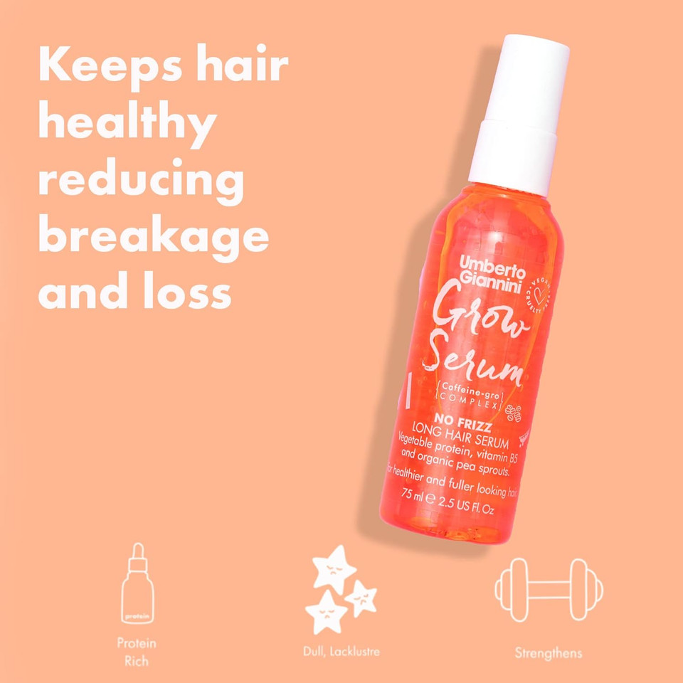 Umberto Giannini Grow Long Serum for Hair Strengthening - No Frizz Growth Enhancing Shine Serum 75ml