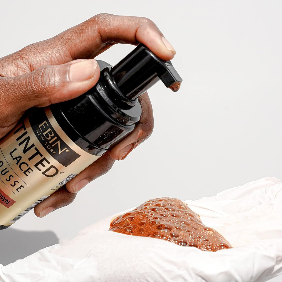 EBIN NEW YORK - Tinted Mousse - Unisex - 100ml - Medium Dark Brown for Seamless Lace Tinting & Natural Scalp Appearance