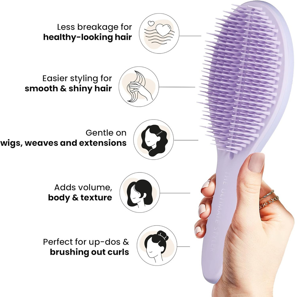 Tangle Teezer | The Ultimate Styler Hairbrush | Maintains & Blends Wigs, Weaves, Extensions & Clip-Ins | Finishing Brush for Adding Volume, Texture, Shine & Brushing Out Curls | Jet Black Tangle Teezer | The Ultimate Styler Hairbrush | Maintains & Blends Wigs, Weaves, Extensions & Clip-Ins | Finishing Brush for Adding Volume, Texture, Shine & Brushing Out Curls | Jet Black