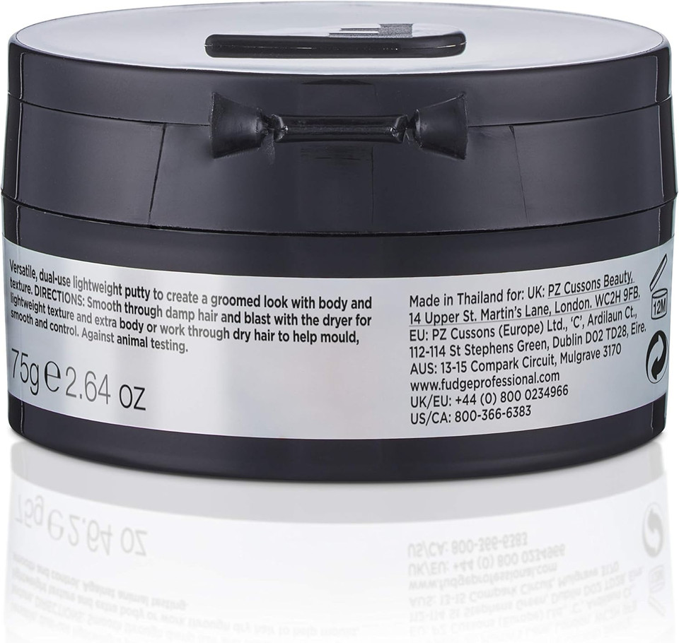 Fudge Professional Grooming Putty, Blow Dry Hair Styling Paste, Texturizing Finish, 75 g