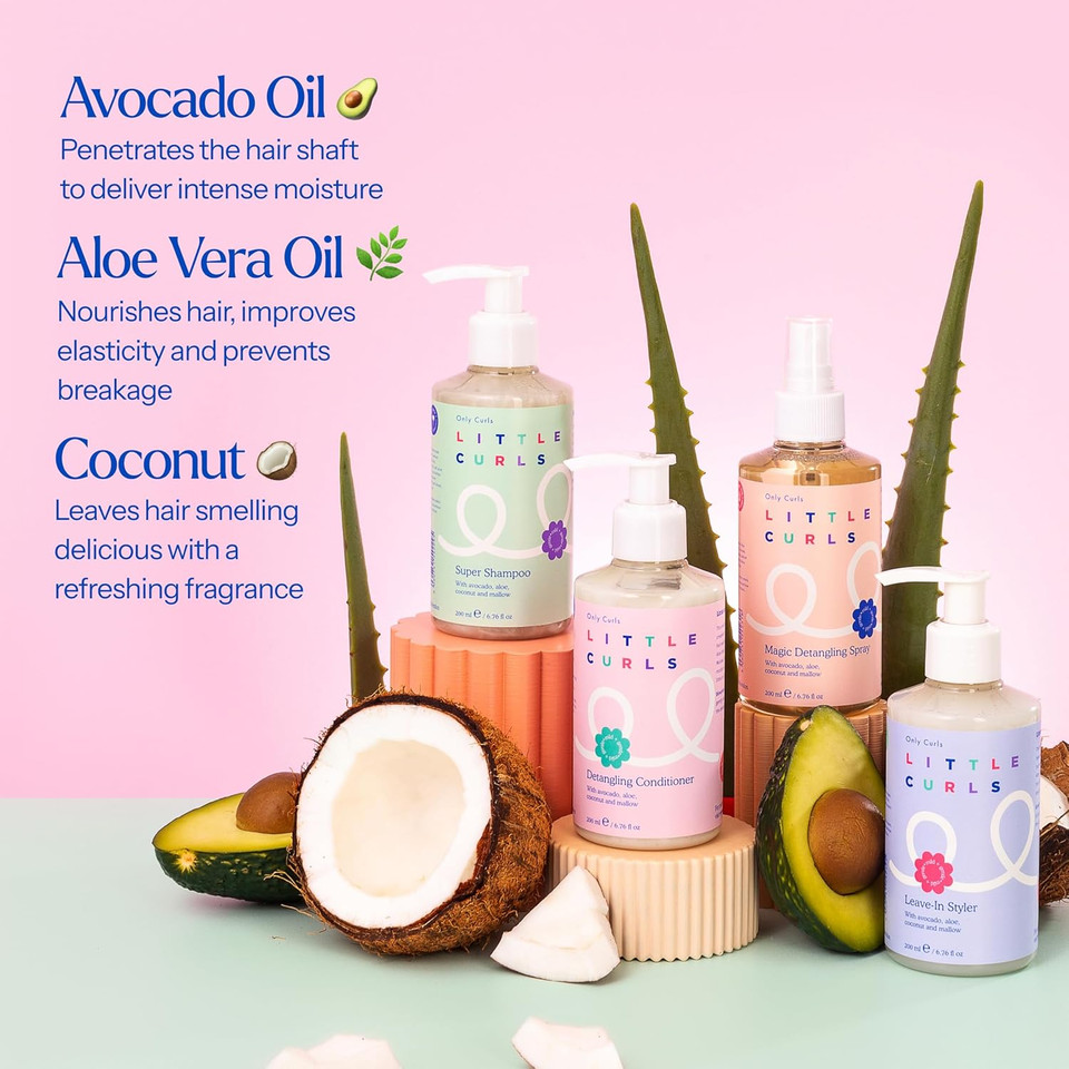Only Curls Little Curls Leave-in Styler, 200ml, Kids Curl Cream, Moisturise, Smoothes & Defines, Lightweight & Gentle, Easy Styling Routine, Vegan & Cruelty Free, For All Curly Hair Types
