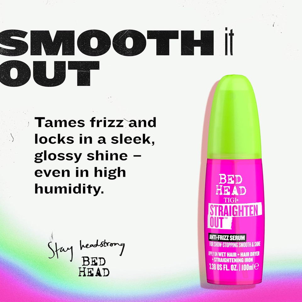 Bed Head by TIGI - Straighten Out Anti Frizz Hair Serum - For Smooth Shiny Hair - 100 ml (Pack of 2) Bed Head by TIGI - Straighten Out Anti Frizz Hair Serum - For Smooth Shiny Hair - 100 ml (Pack of 2)