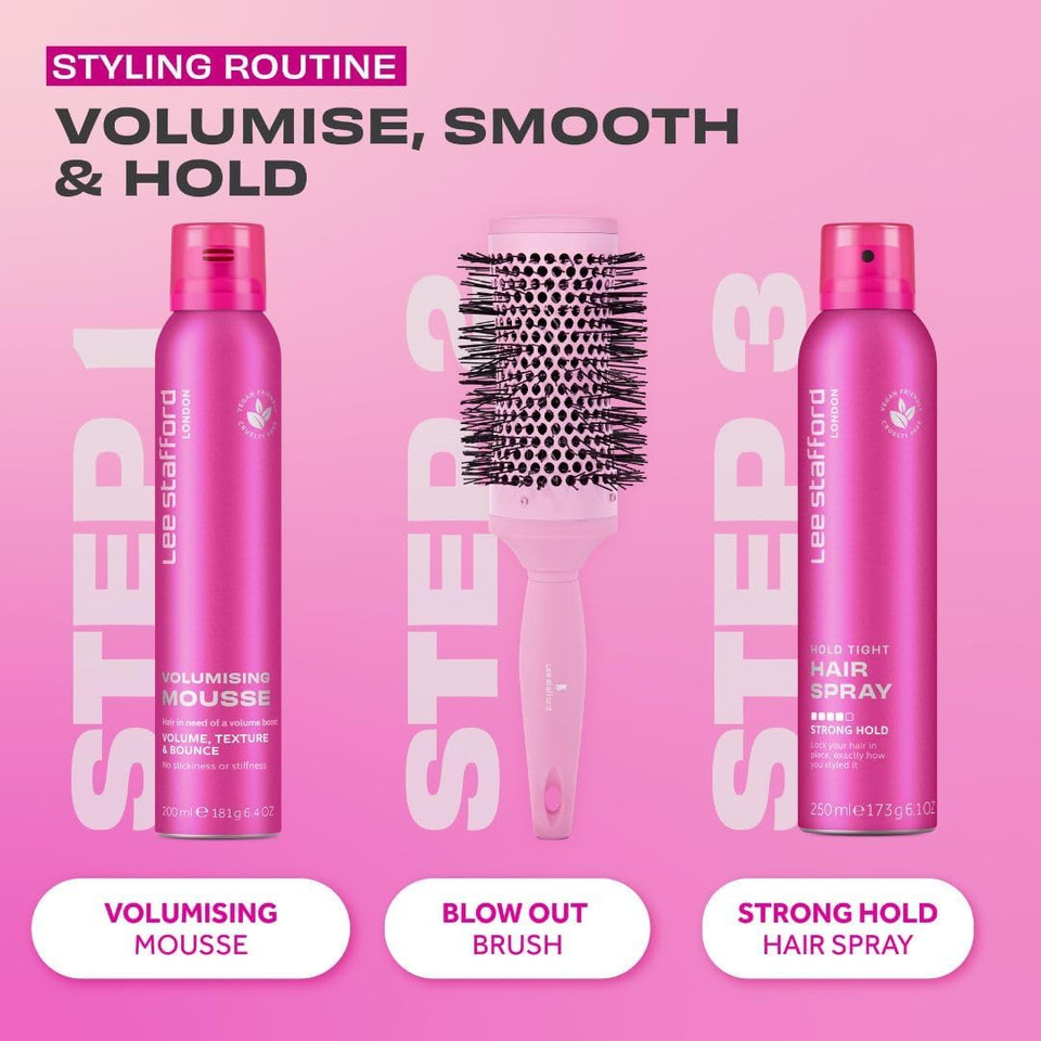 Lee Stafford Volumising Hair Mousse | Styling - Add Volume & Texture to Fine Frizzy Hair, Flexible Body Boosting Foam with Strong Hold, Great for Curly Hair, Mega Root Lift, 200 ml