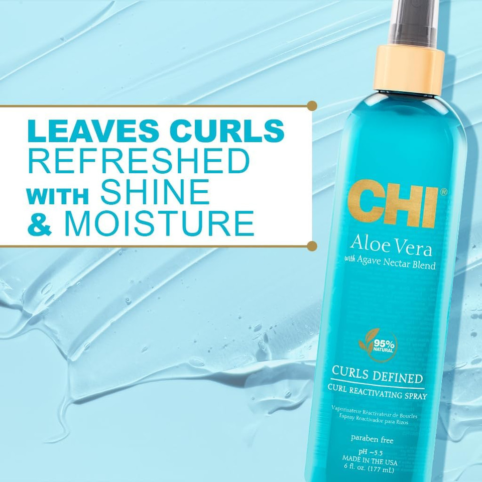CHI Aloe Vera Curl Reactivating Hair Spray, 177 ml White