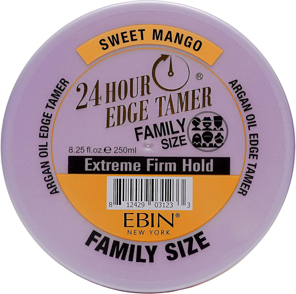 EBIN NEW YORK 24 Hour Edge Tamer Refresh  Extreme Firm Hold, 8.25 Oz, Sweet Mango  No Flaking, No White Residue, Shine and Smooth with Argan Oil & Castor Oil