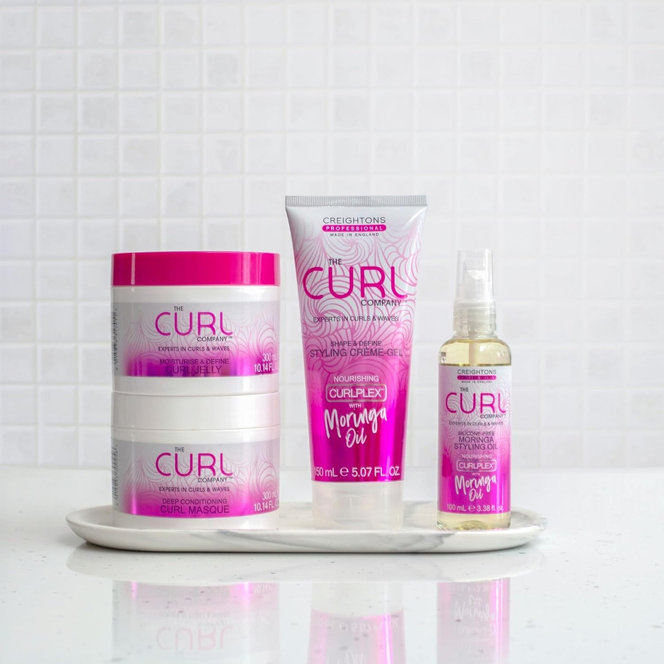 The Curl Company Shape and Define Styling Crème-Gel (150 ml) - Professionally Formulated with Curplex and Nourishing Moringa Oil Ideal for Curls, Kinks, Coils and Waves (Pack of 2)