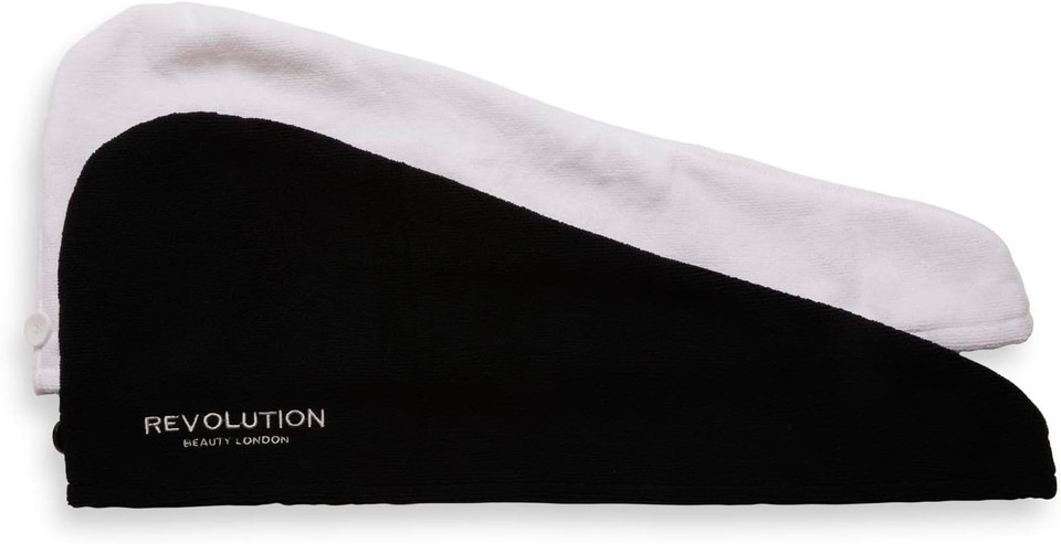 Revolution Beauty Haircare Microfibre Hair Wrap Black and White