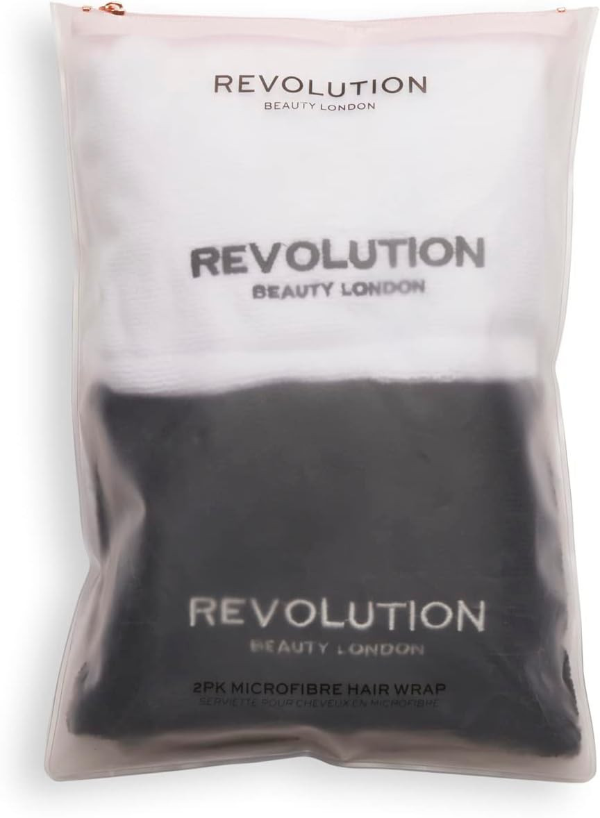 Revolution Beauty Haircare Microfibre Hair Wrap Black and White