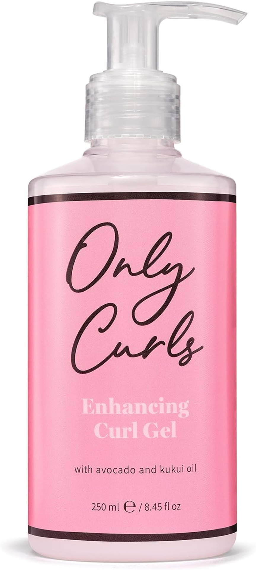 Only Curls Enhancing Curl Gel, 250ml, Curly Hair Product, Curl Enhancer & Frizz-Control, Lightweight Styling Gel, Medium Hold, Soft, Defined, Frizz-Free Curls, Cast-Free, For All Curly Hair Types