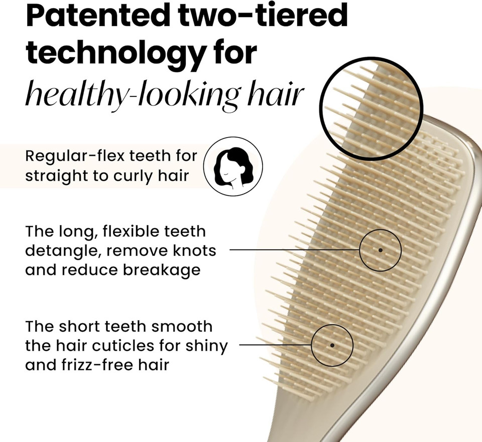 Tangle Teezer The Ultimate Detangler Chrome Hairbrush | For Wet & Dry Hair | Detangles All Hair Types | Reduces Breakage, Eliminates Knots | Two-Tiered Teeth & Comfortable Handle | Mauve Copper Tangle Teezer The Ultimate Detangler Chrome Hairbrush | For Wet & Dry Hair | Detangles All Hair Types | Reduces Breakage, Eliminates Knots | Two-Tiered Teeth & Comfortable Handle | Mauve Copper