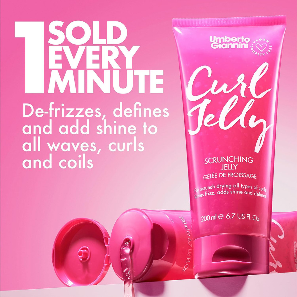 Umberto Giannini Curl Jelly Scrunching Jelly, Vegan & Cruelty Free Frizz Styling Curl Control Hair Gel for Curly or Wavy Hair